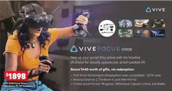 Harvey Norman HTC VIVE Focus Vision Standalone PC VR Headset offer