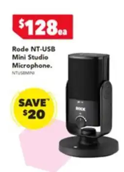 Harvey Norman Rode NT-USB Mini Studio Microphone offer