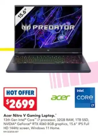 Harvey Norman Acer Nitro V Gaming Laptop offer