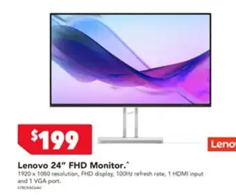 Harvey Norman Lenovo 24" FHD Monitor offer