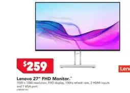 Harvey Norman Lenovo 27" FHD Monitor offer