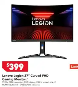 Harvey Norman Lenovo Legion 27" Curved FHD Gaming Monitor offer