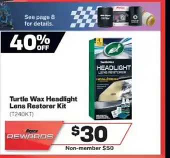 Repco Turtle Wax Headlight Lens Restorer Kit offer