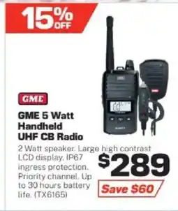 Repco GME 5 Watt Handheld UHF CB Radio offer