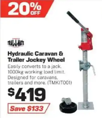 Repco Hydraulic Caravan & Trailer Jockey Wheel offer