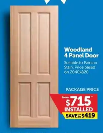 Doors Plus Woodland 4 Panel Door offer