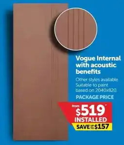 Doors Plus Vogue Internal with acoustic benefits offer