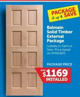 Doors Plus Balmain Solid Timber External Package offer