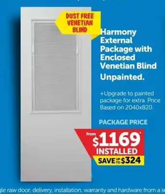 Doors Plus Harmony External Package with Enclosed Venetian Blind offer