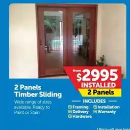 Doors Plus 2 Panels Timber Sliding offer