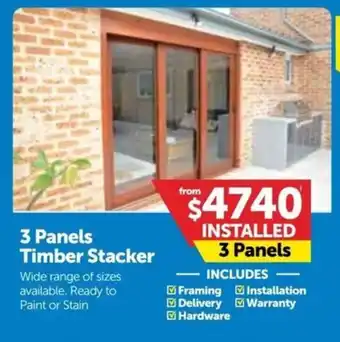 Doors Plus 3 Panels Timber Stacker offer