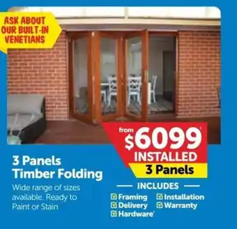 Doors Plus 3 Panels Timber Folding offer