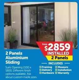 Doors Plus 2 Panels Aluminium Sliding offer