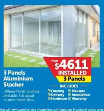 Doors Plus 3 Panels Aluminium Stacker offer