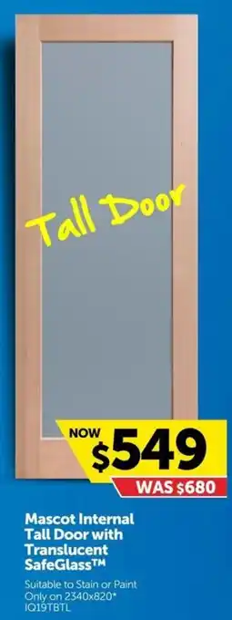 Doors Plus Mascot Internal Tall Door with Translucent offer