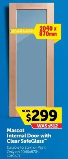 Doors Plus Internal Door with Clear SafeGlass offer