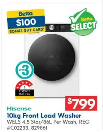 Betta Front Load Washer offer