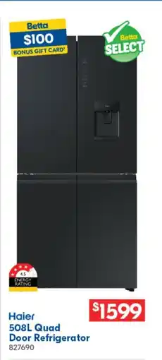 Betta Quad Door Refrigerator offer