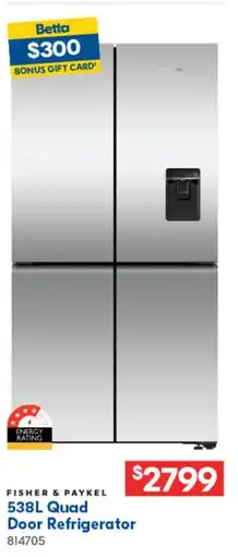 Betta Quad Door Refrigerator offer