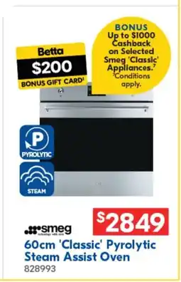 Betta Pyrolytic Steam Assist Oven offer