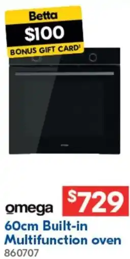 Betta omega 60cm Built-in Multifunction oven offer