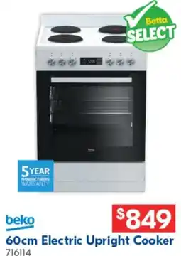 Betta Beko 60cm Electric Upright Cooker offer