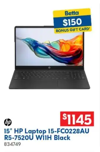 Betta 15" HP Laptop offer