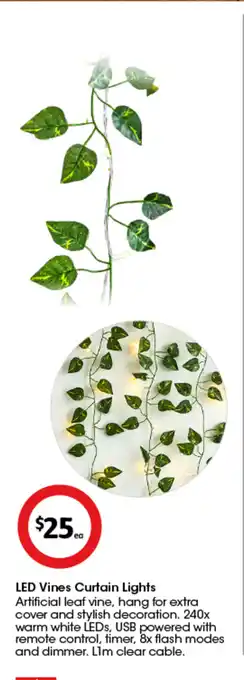 Coles LED Vines Curtain Lights offer