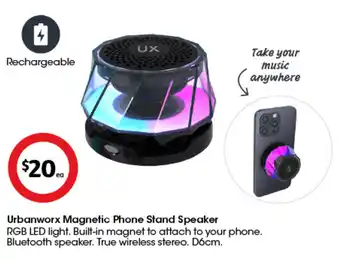 Coles Urbanworx Magnetic Phone Stand Speaker offer