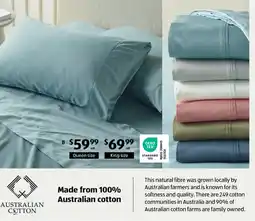 ALDI 375 Thread Count Australian Cotton Fitted Sheet Set - King size offer