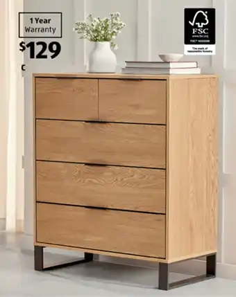 ALDI Chest of 5 Drawers offer