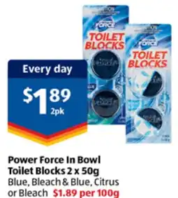 ALDI Power Force In Bowl Toilet Blocks offer