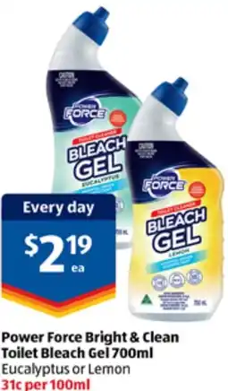 ALDI Power Force Bright & Clean Toilet Bleach Gel offer