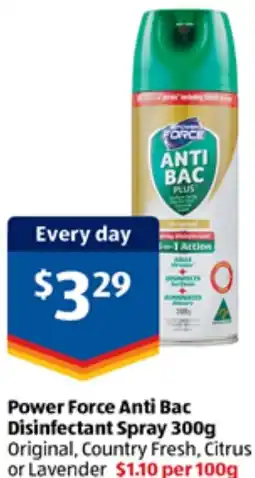 ALDI Power Force Anti Bac Disinfectant Spray offer