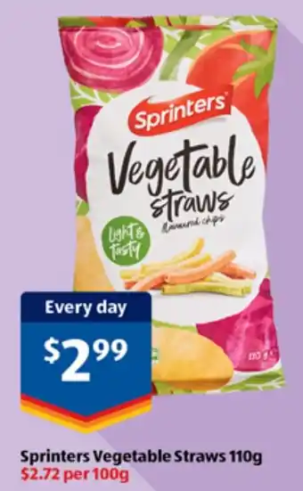 ALDI Sprinters Vegetable Straws offer