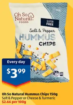 ALDI Oh So Natural Hummus Chips offer