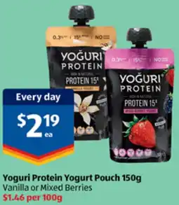 ALDI Yoguri Protein Yogurt Pouch offer