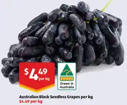 ALDI Australian Black Seedless Grapes offer