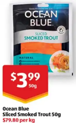 ALDI Ocean Blue Sliced Smoked Trout offer