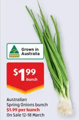 ALDI Australian Spring Onions bunch offer