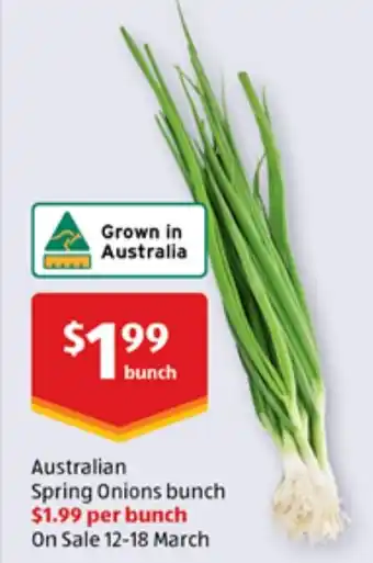 ALDI Australian Spring Onions bunch offer