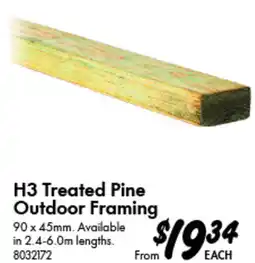 Bunnings H3 Treated Pine Outdoor Framing offer