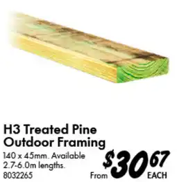 Bunnings H3 Treated Pine Outdoor Framing offer