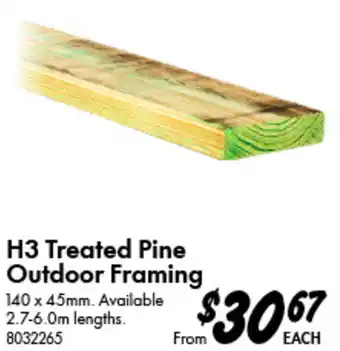 Bunnings H3 Treated Pine Outdoor Framing offer