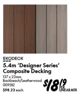 Bunnings 5.4m 'Designer Series' Composite Decking offer