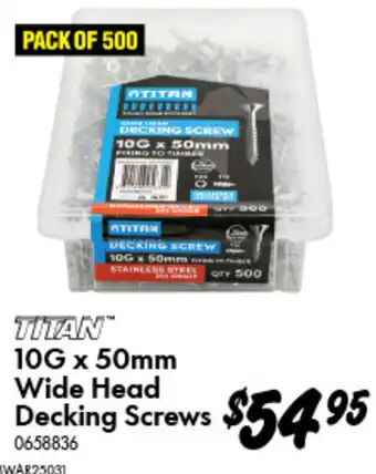 Bunnings 10G x 50mm Wide Head Decking Screws offer