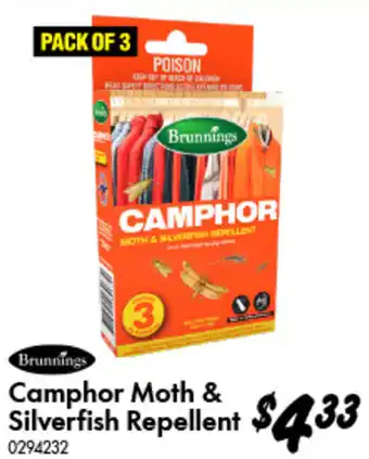 Bunnings Camphor Moth & Silverfish Repellent offer