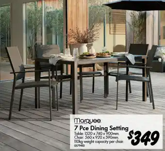 Bunnings 7 Pce Dining Setting offer