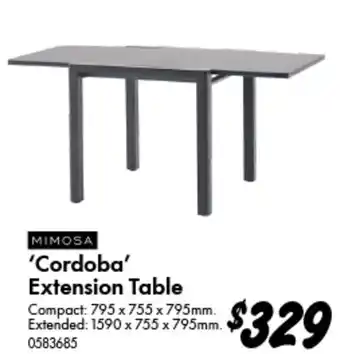 Bunnings Cordoba Extension Table offer