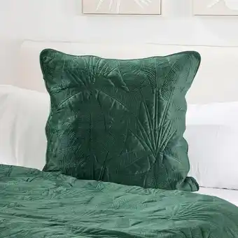 Pillow Talk Velvet Palms European Pillowcase by Habitat offer